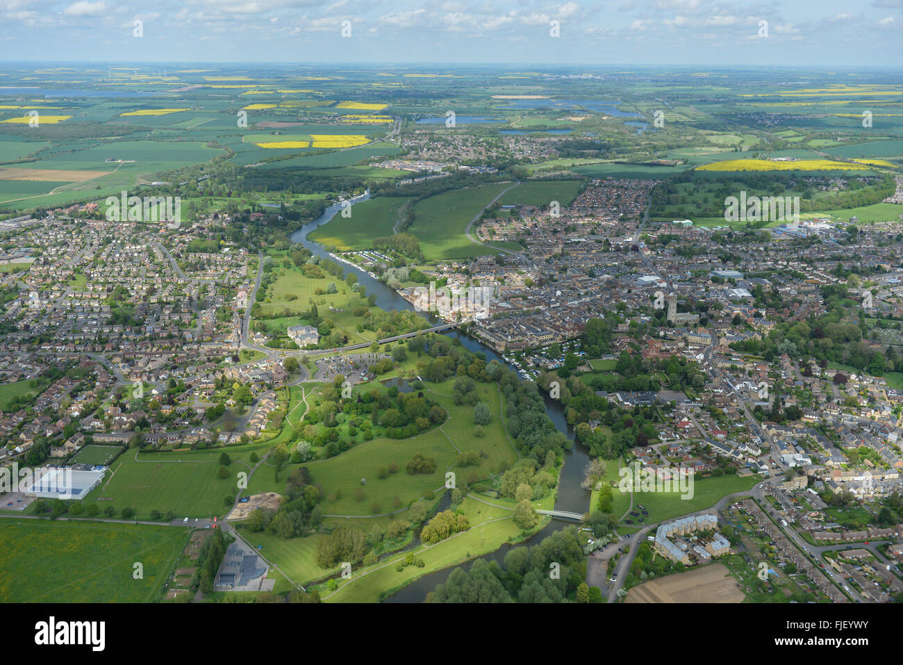 An aerial view of the Cambridgeshire town of St Neots Stock Photo Alamy