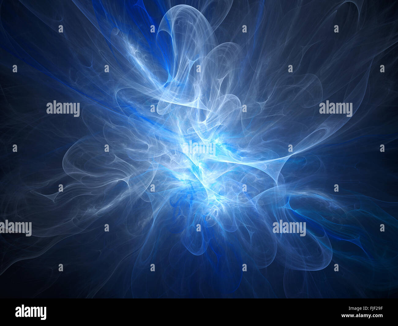 Blue glowing plasma flame, computer generated abstract background Stock Photo