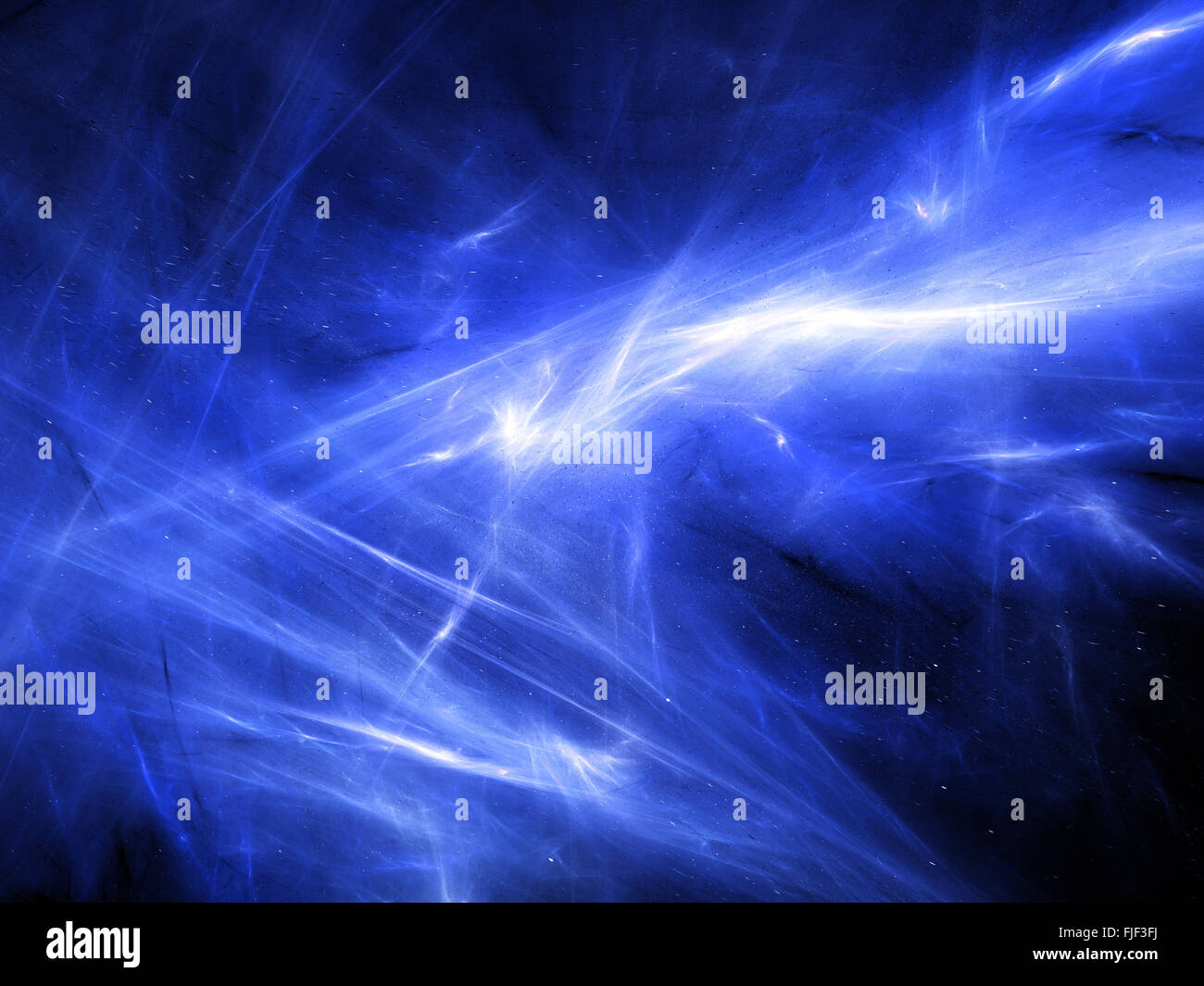 Blue glowing nebula in space, computer generated abstract background ...