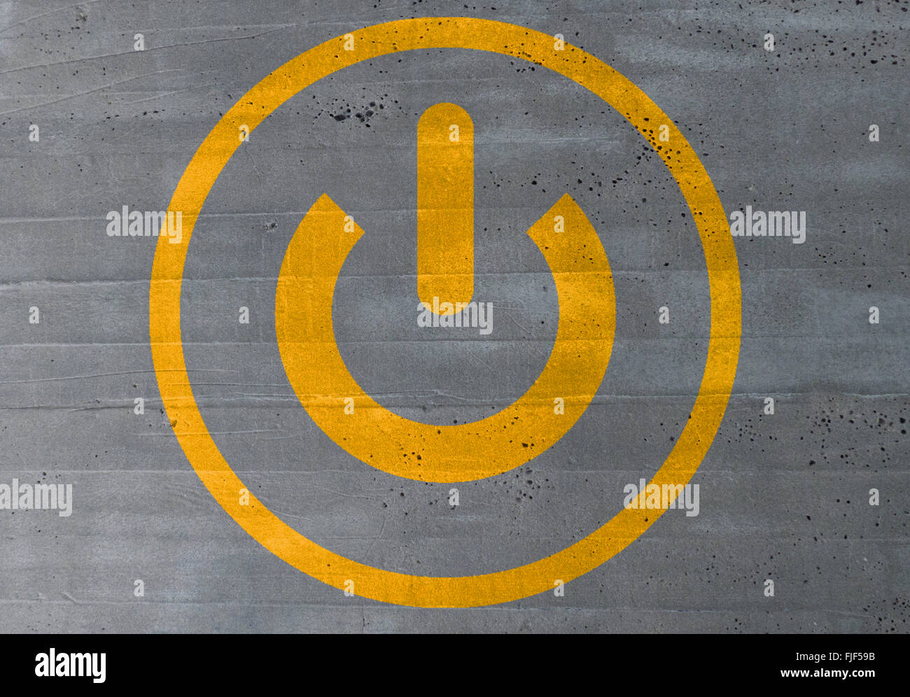 power button concept on cement texture background Stock Photo - Alamy