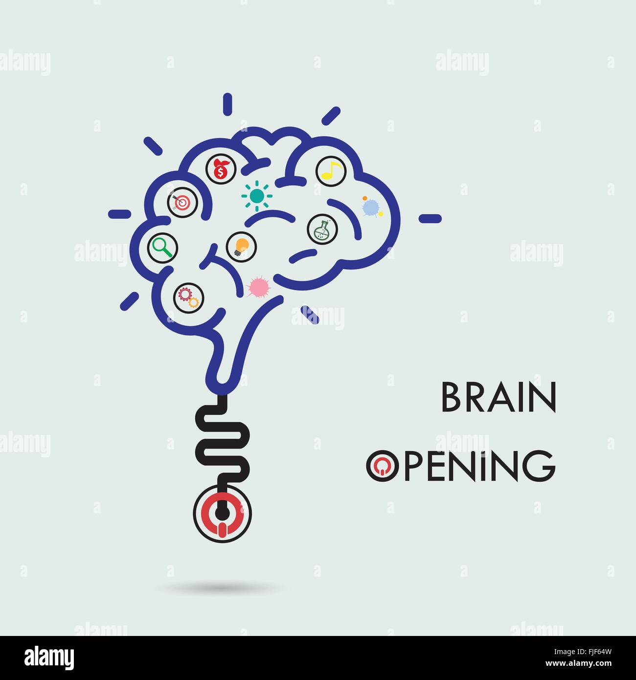 Brain opening concept.Creative brain abstract vector logo design template. Corporate business industrial symbol Stock Vector
