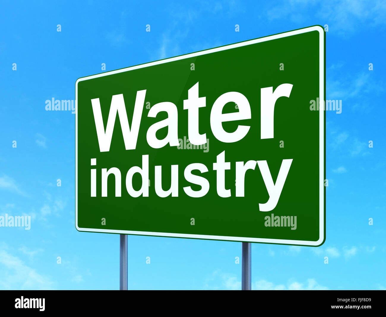 Manufacuring concept: Water Industry on road sign background Stock ...