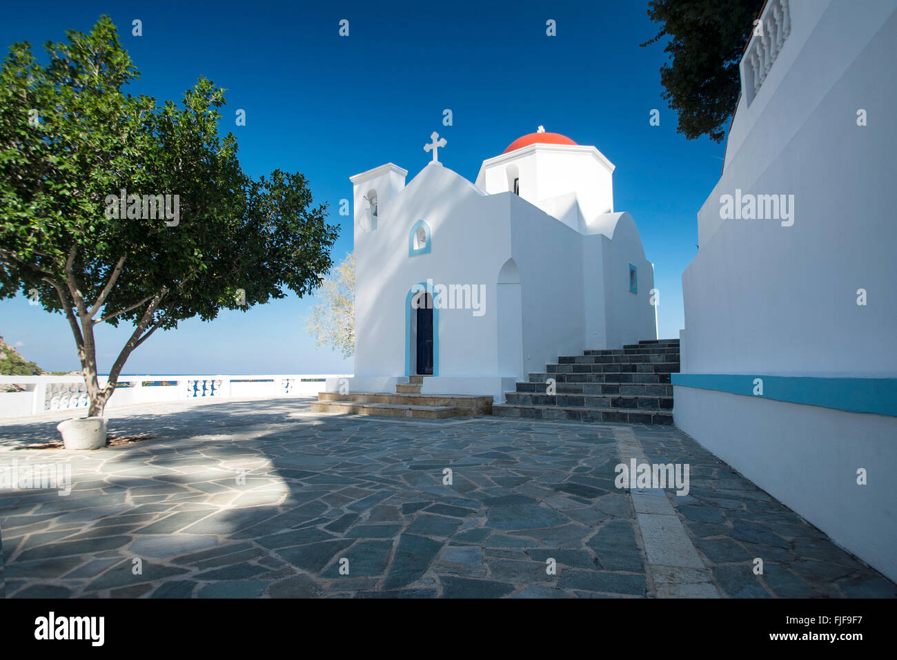 Famous church of Kyra Panagia (Virgin Mary) on Karpathos Island, Greece. Stock Photo