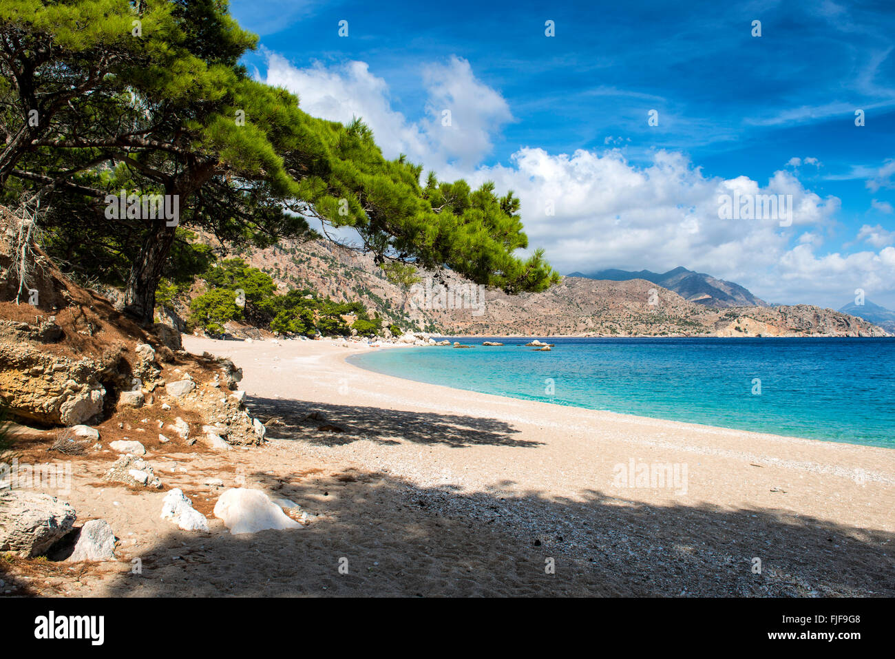 Most beautiful beaches of Greece. Apella beach on Karpathos island, Greece Stock Photo