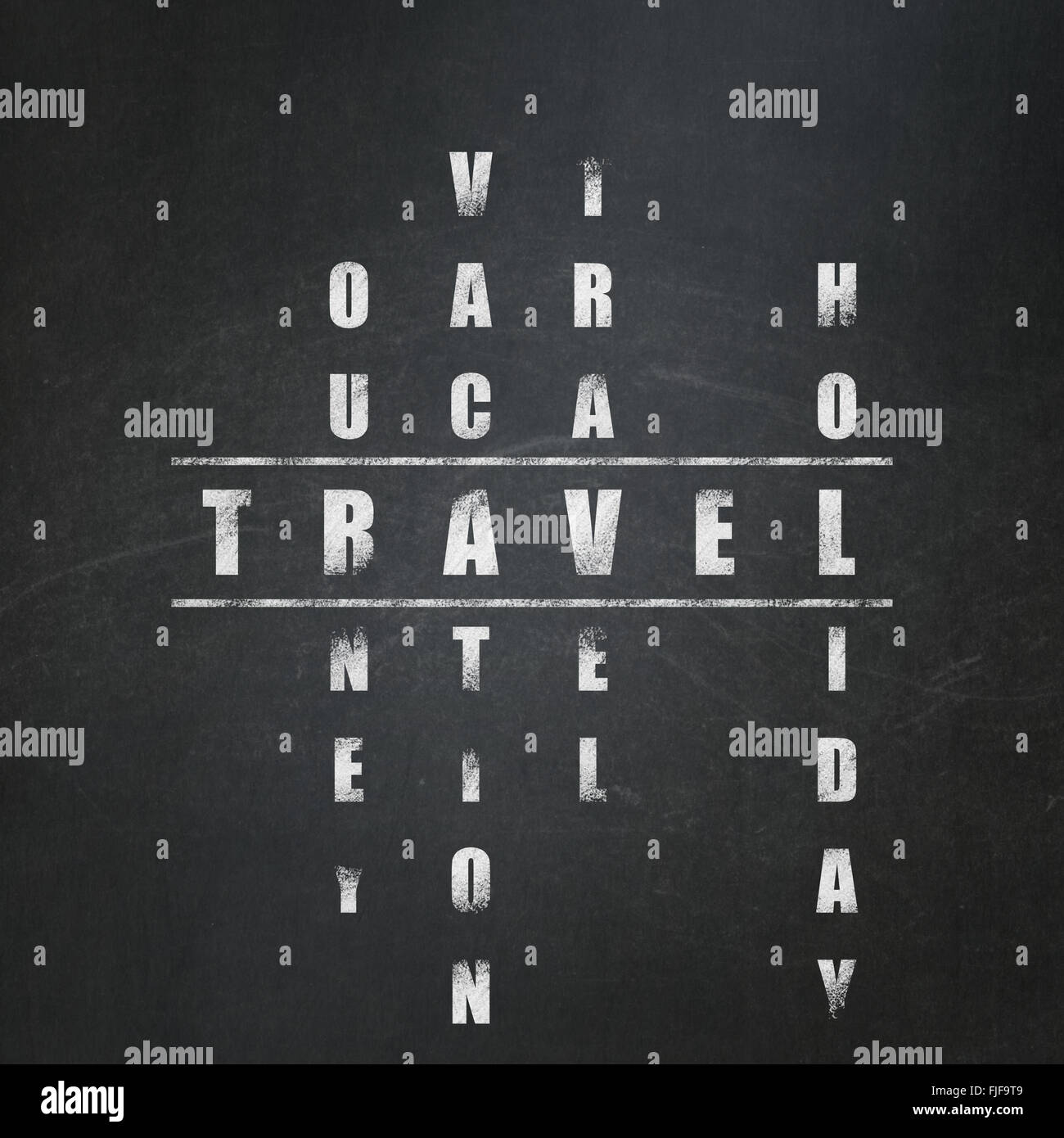Vacation concept: Travel in Crossword Puzzle Stock Photo - Alamy