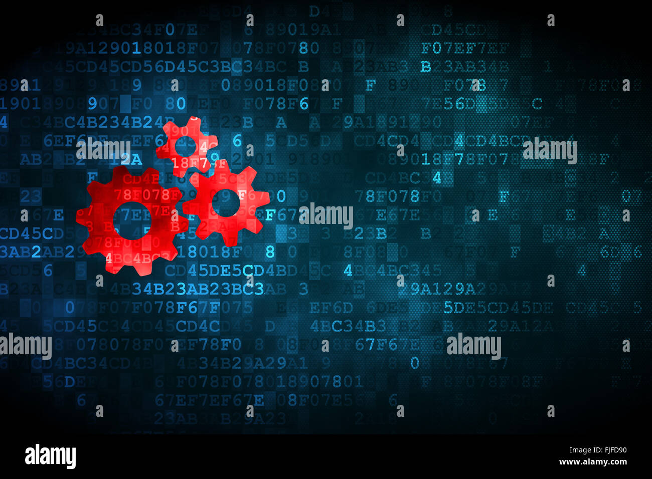 Marketing concept: Gears on digital background Stock Photo - Alamy