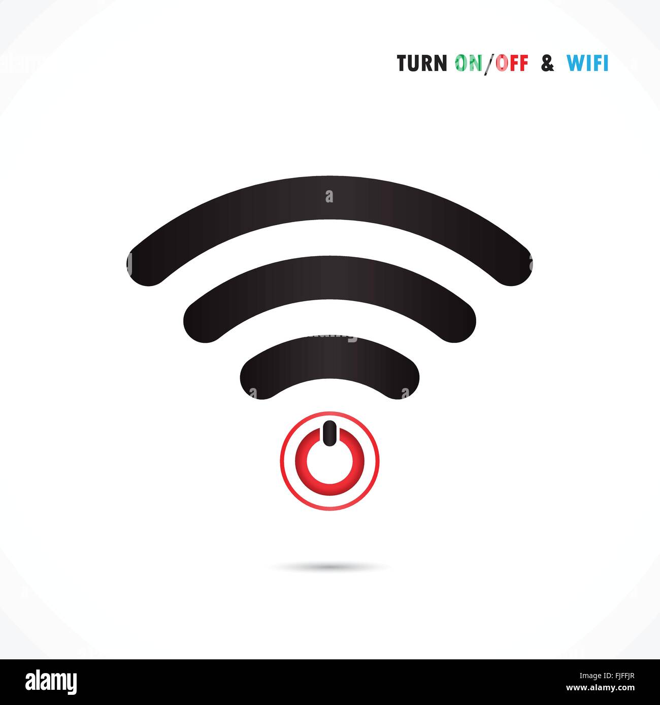 Turn OnOff switch sign and wifi sign. Technology and business