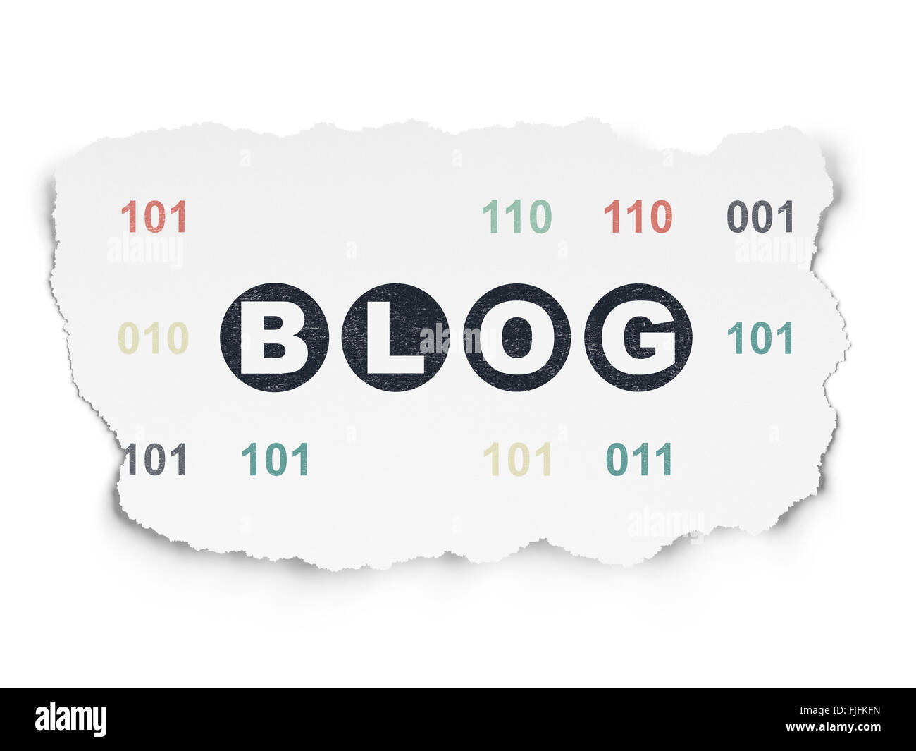 Web development concept: Blog on Torn Paper background Stock Photo