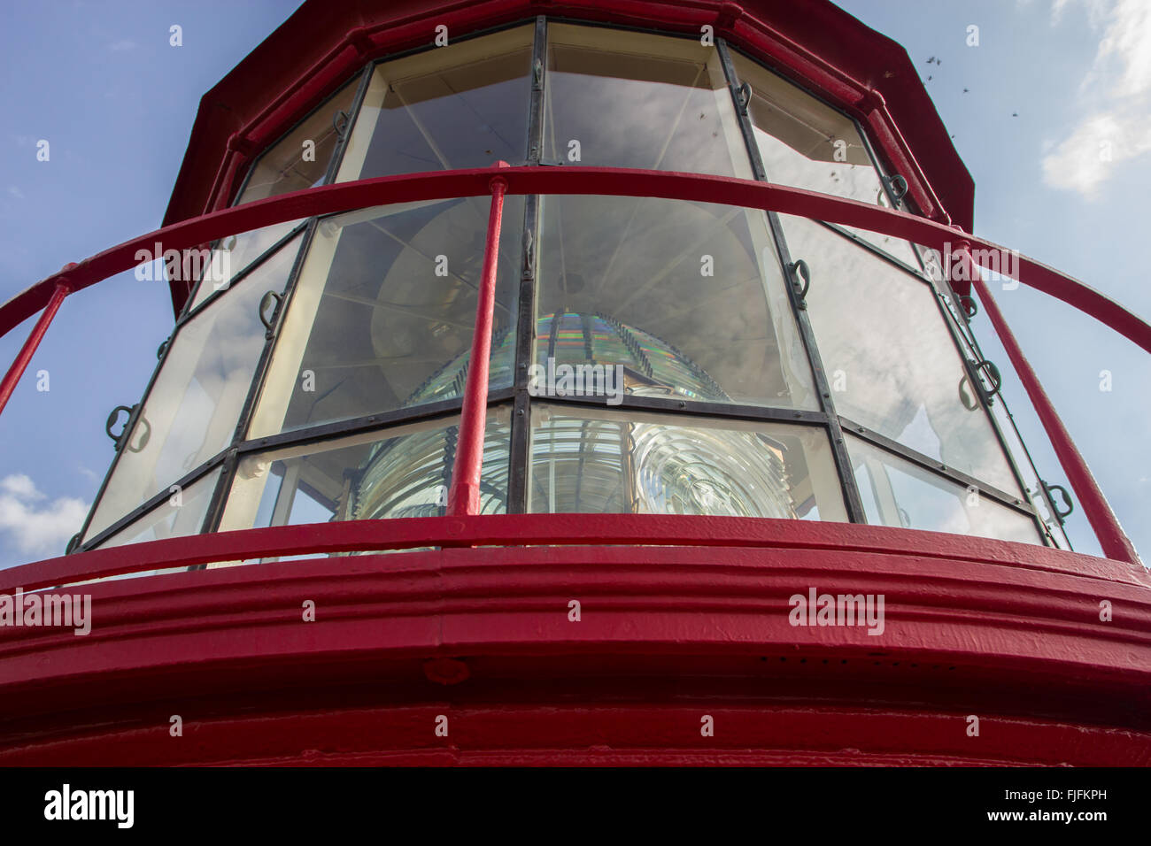 The lamp structure of a lighthouse Stock Photo Alamy