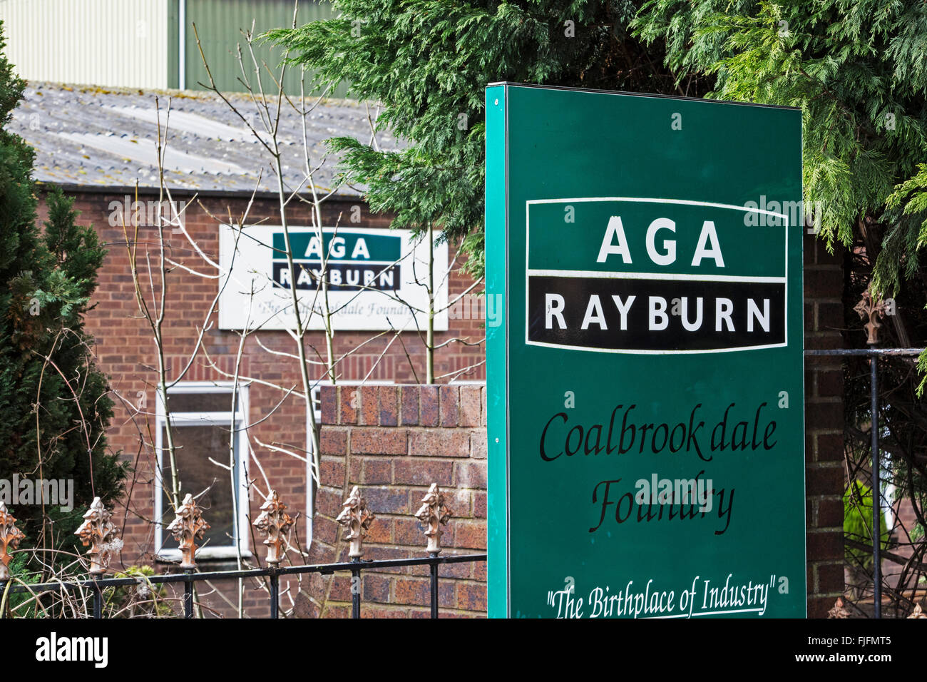 The Aga Rayburn foundry in Coalbrookdale, Shropshire, England, and is located in the Ironbridge Gorge World Heritage site. Stock Photo