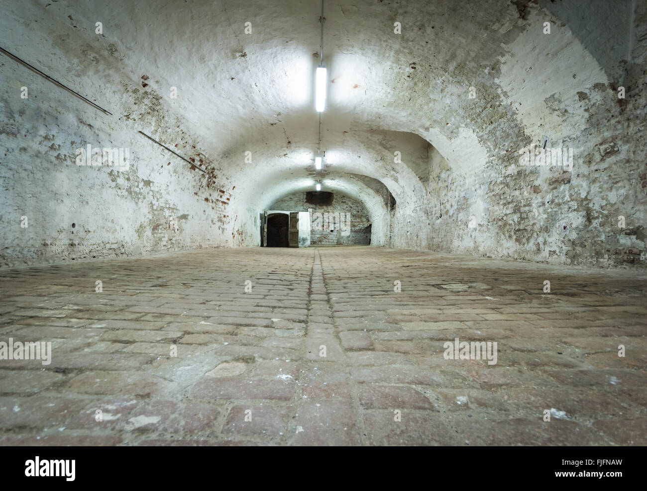 Basement of old fortress with vaulted brick ceiling - ancient dungeons  Stock Photo - Alamy, image size:1300x988