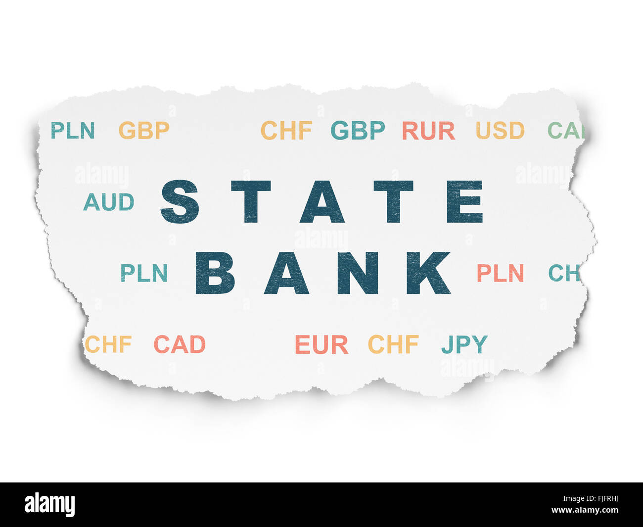 Currency concept State Bank on Torn Paper background Stock Photo Alamy