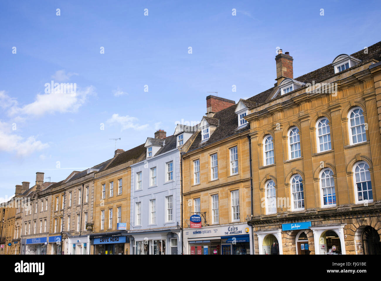 High Street buildings, Chipping Norton, Oxfordshire, England Stock Photo