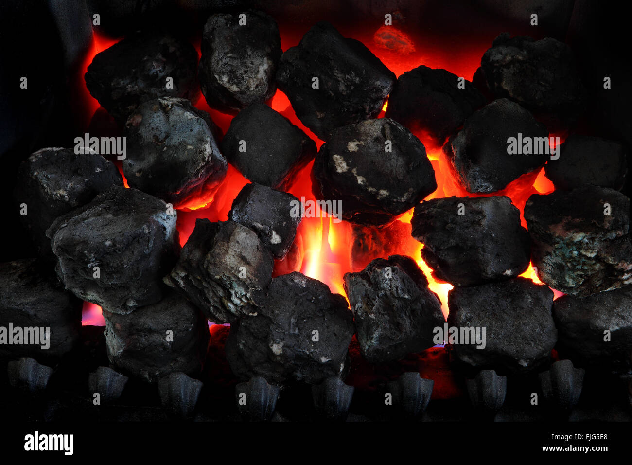 Red hot coals in the fire Stock Photo Alamy