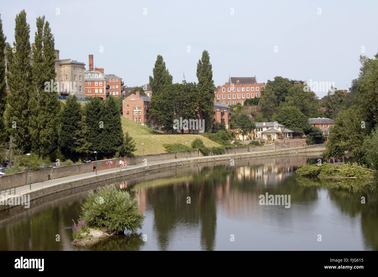 SHROPSHIRE; SHREWSBURY RIVER SEVERN FROM ENGLISH BRIDGE Stock Photo