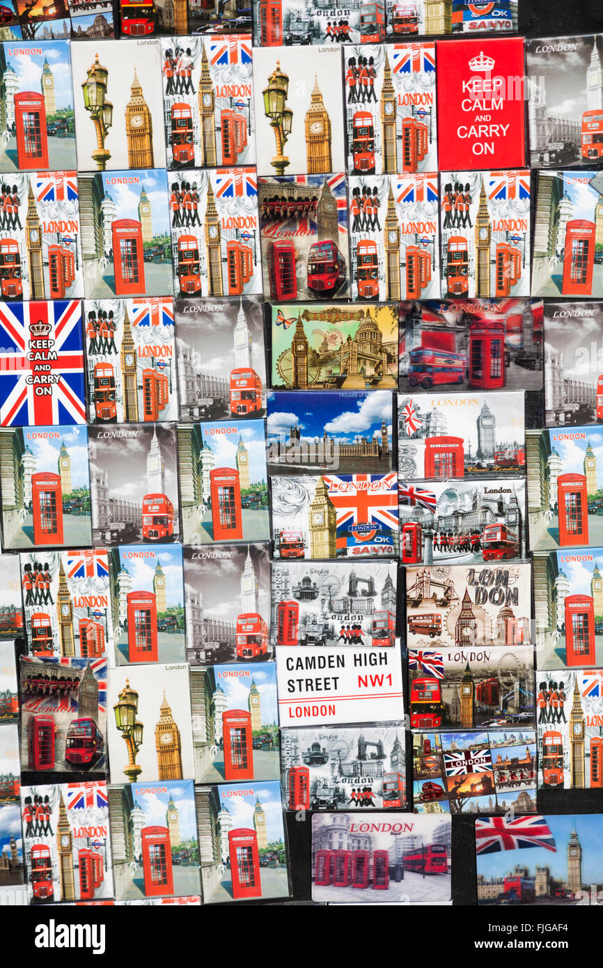 Fridge London souvenirs for sale at Camden Town, London Stock