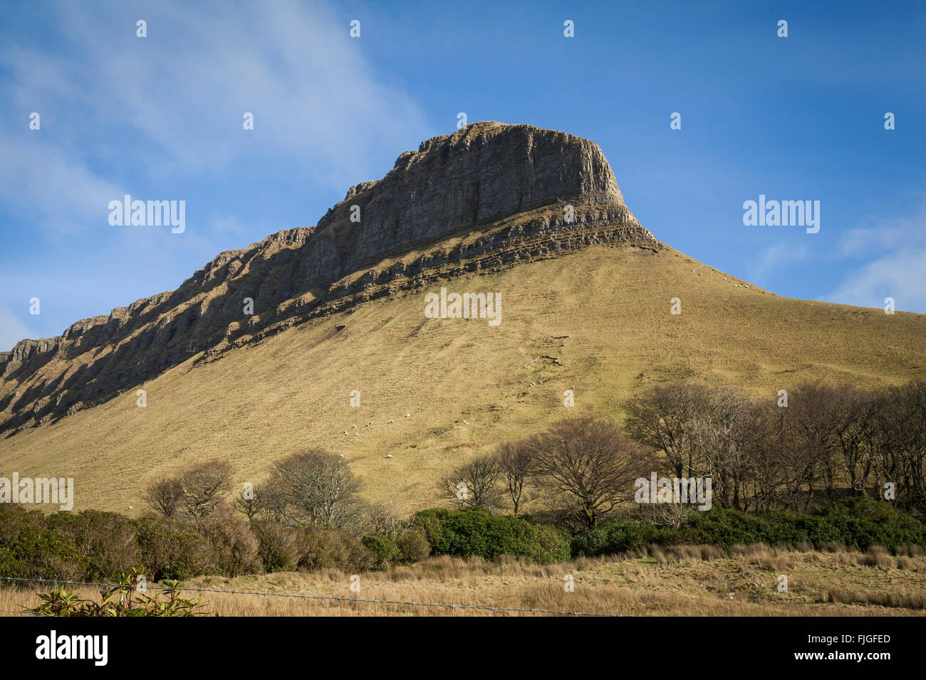 View from the foot of Benbulben Stock Photo