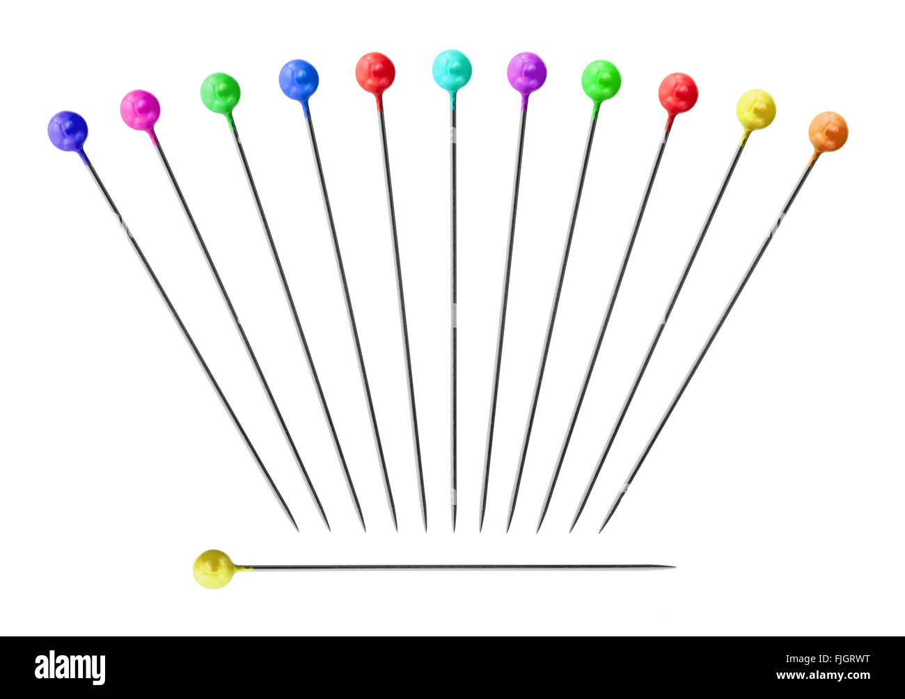 Collection of sewing pins with round head; isolated, clipping path included Stock Photo Alamy