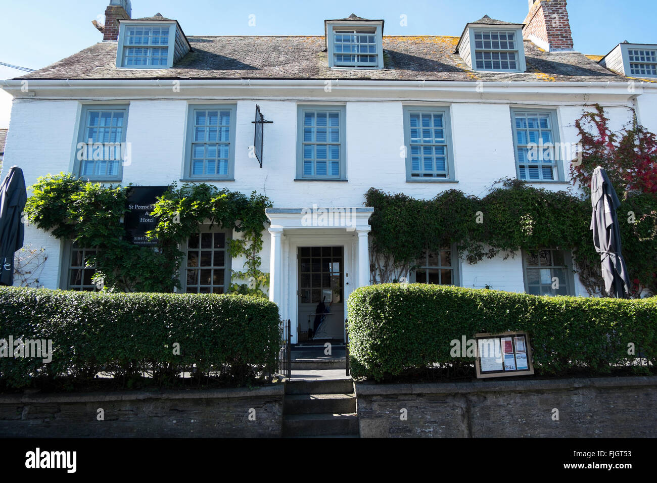 St Petroc's restaurant and hotel owned by Rick Stein in Padstow, Cornwall, UK. Stock Photo