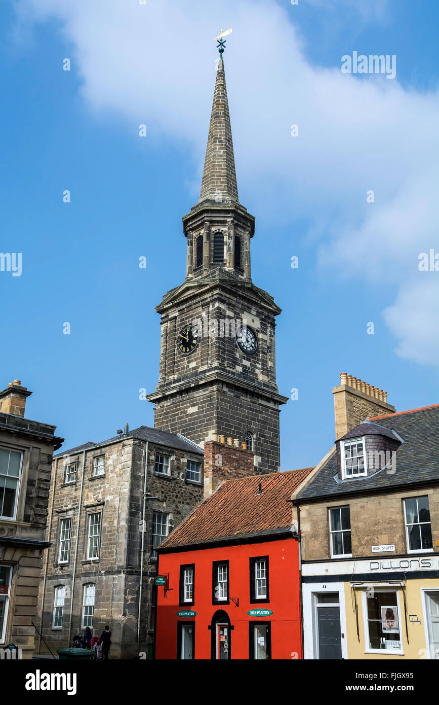The newly restored spire of Haddington Townhouse, the old council
