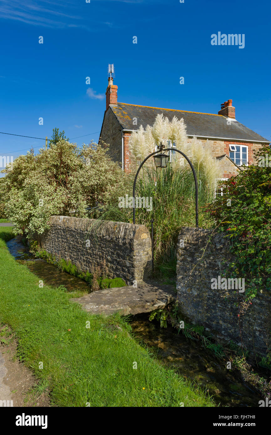 Stream in the Village Litton Cheney Stock Photo Alamy