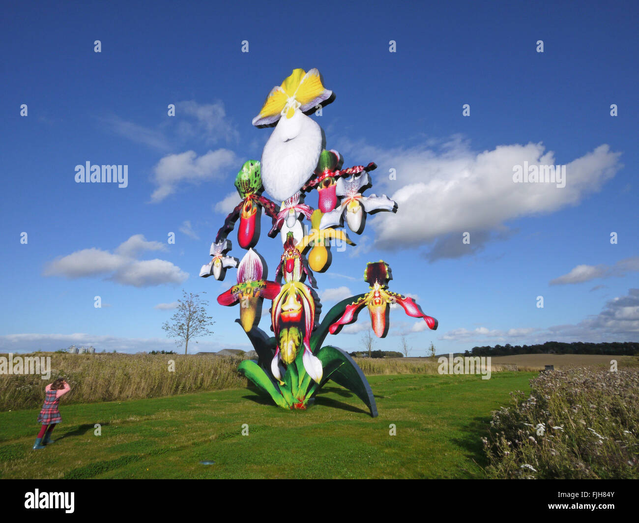 Jupiter Artland Edinburgh Scotland UK 'Love Bomb' by Marc Quinn. Twelve metre high sculpture. Stock Photo