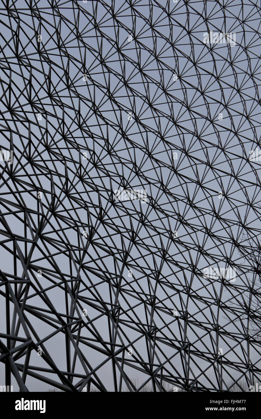 Beautiful curve of the metal lattice wall Stock Photo