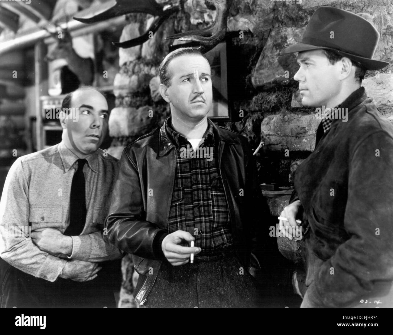 BEN WELDEN, HOWARD DA SILVA, JOHN RIDGELY, BULLET SCARS, 1942 Stock Photo