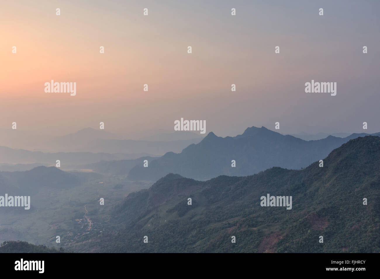 Summer landscape in the mountains during sunrise Stock Photo - Alamy