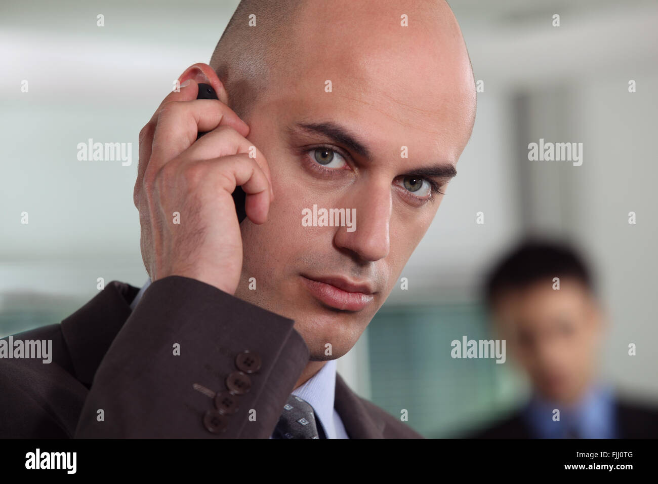 Young bald man teacher hi-res stock photography and images - Alamy