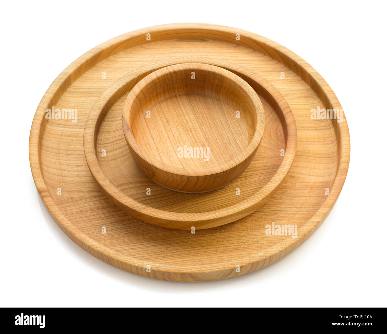 wooden tray isolated on white background Stock Photo - Alamy
