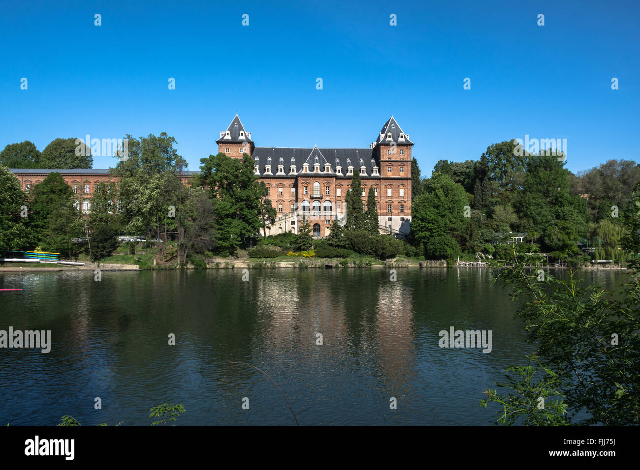 The castle along the Po River, Turin, Italy Stock Photo