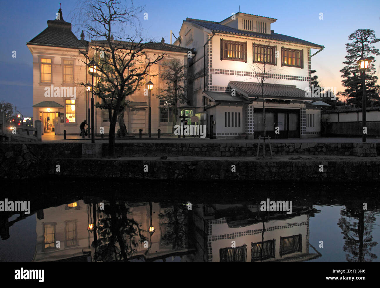 Japan Kurashiki street scene night architecture Stock Photo