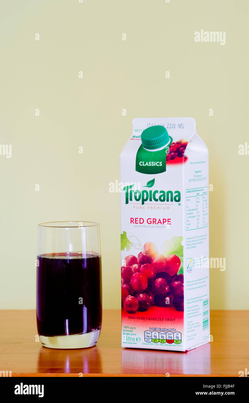 Tropicana Pure Red Grape Juice Drink Carton Stock Photo Alamy