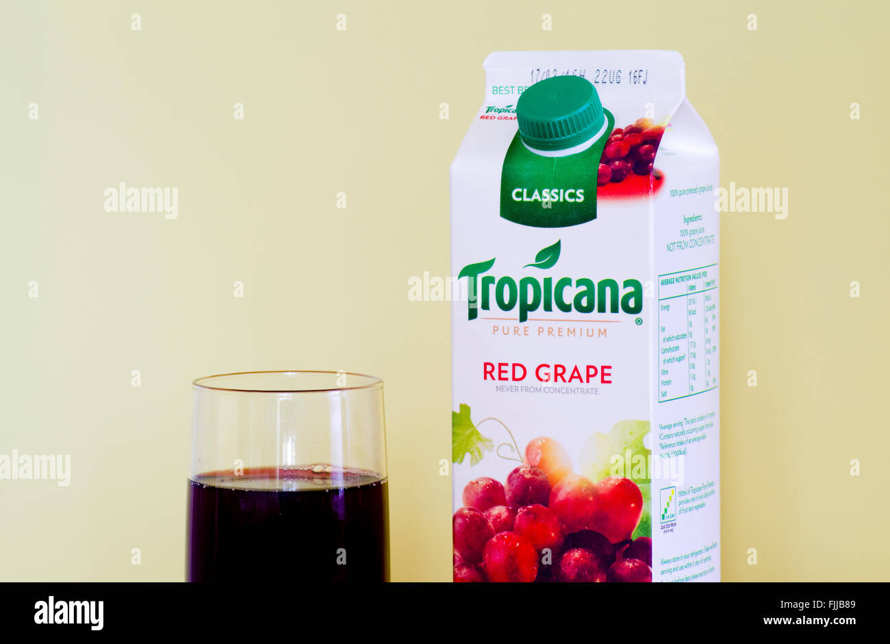 Tropicana Pure Red Grape Juice Drink Carton Stock Photo Alamy