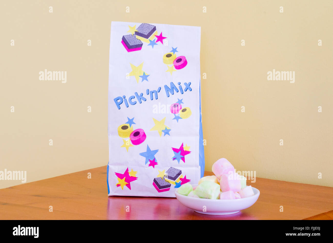 Edinburgh Rock Sweets & Pick and Mix Bag Stock Photo