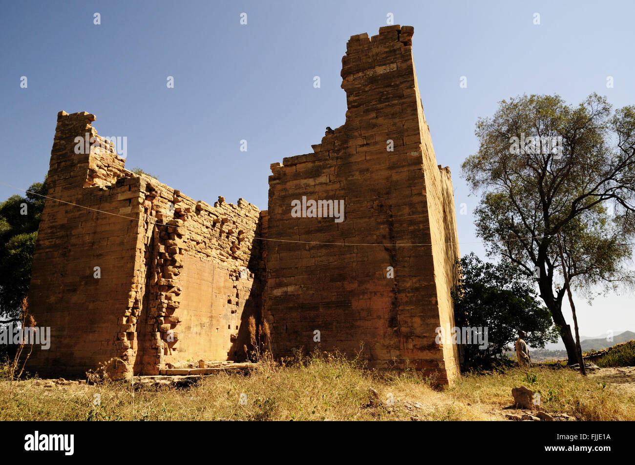 Ruins of the temple at Yeha, the oldest standing structure in Ethiopia, Tigray Region Stock Photo