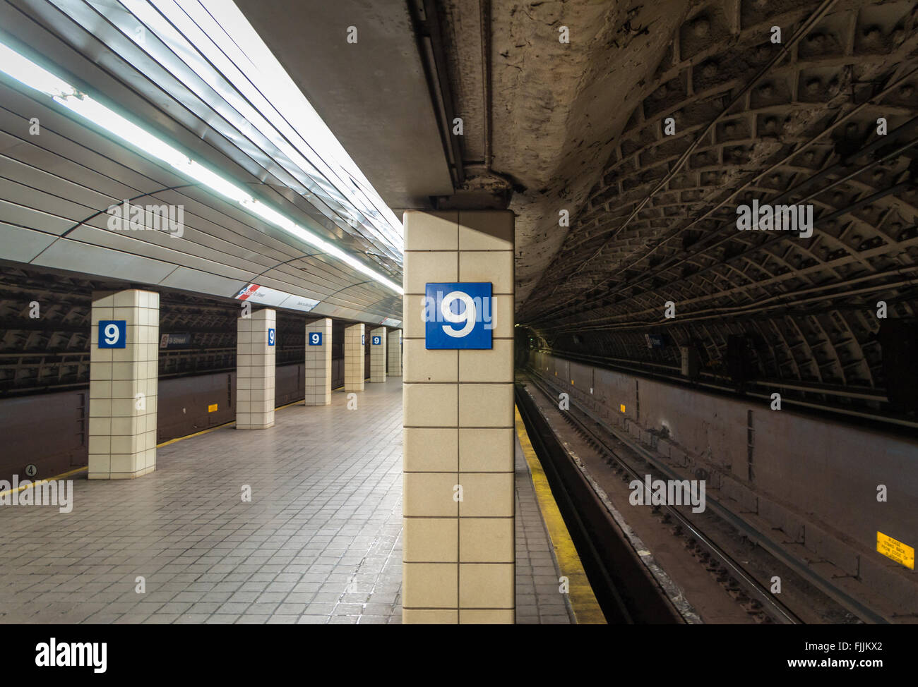 Interior Of 9th Street Path Underground Subway Station In New York Stock Photo Alamy