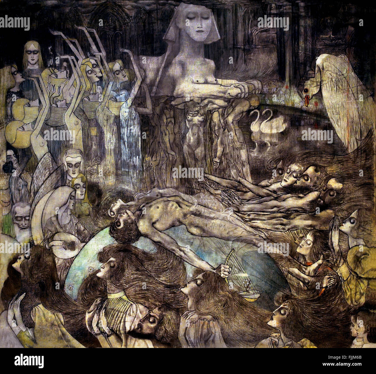 Prints Jan Toorop The Three Fiancees 1893 Reproduction Digital Print