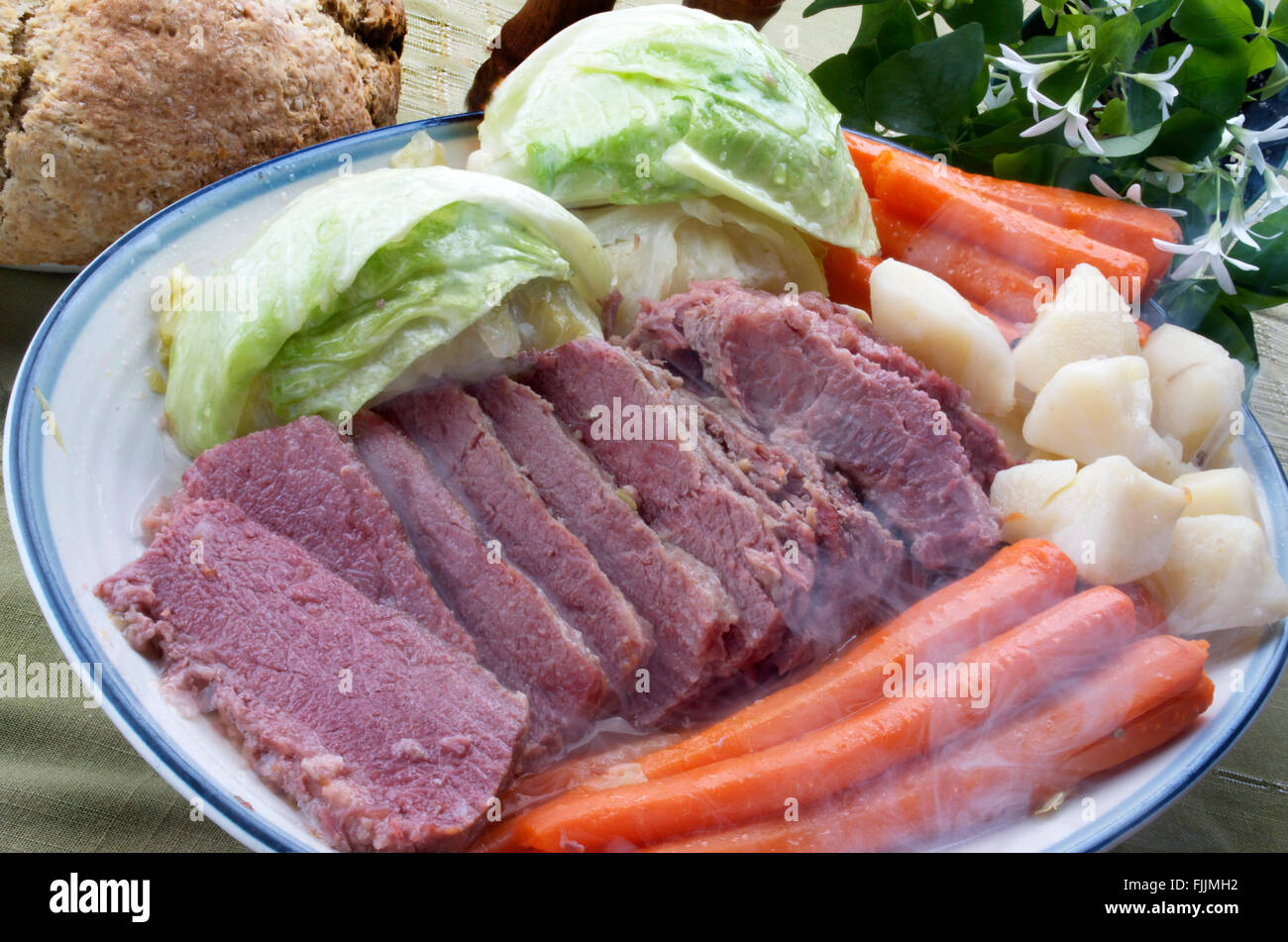Corned Beef and Cabbage Meal Stock Photo