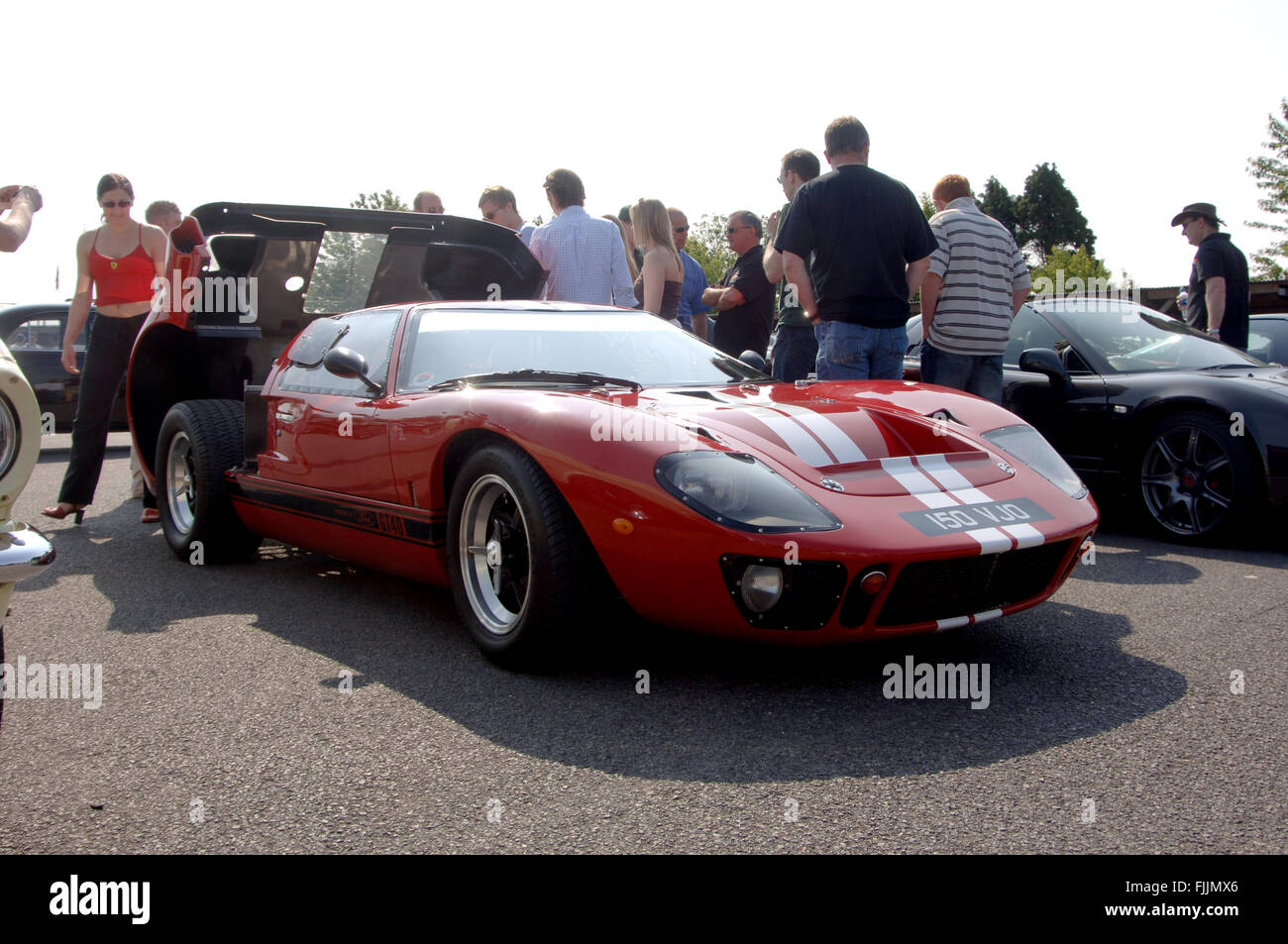 Classic super cars at a Goodwood Breakfast club meet, Ford GT40 Stock Photo
