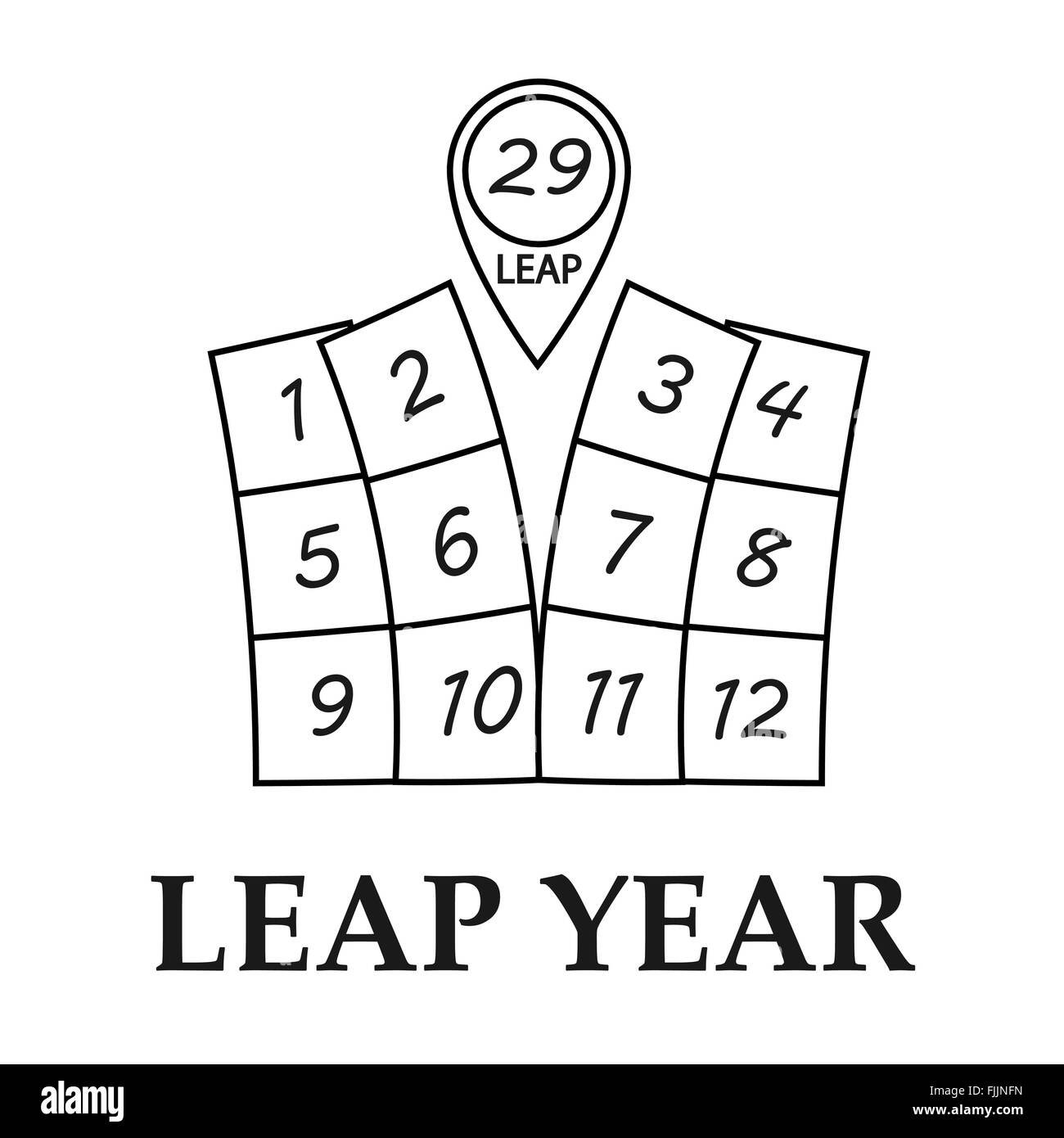 Leap year calendar Black and White Stock Photos & Images - Alamy