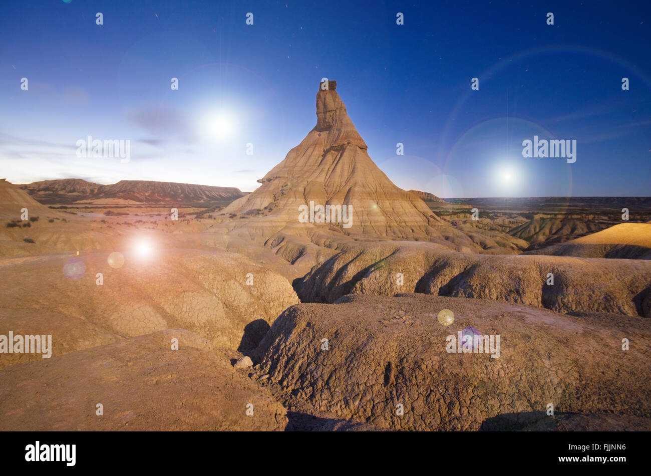 Ufo lights. Alien planet Stock Photo - Alamy
