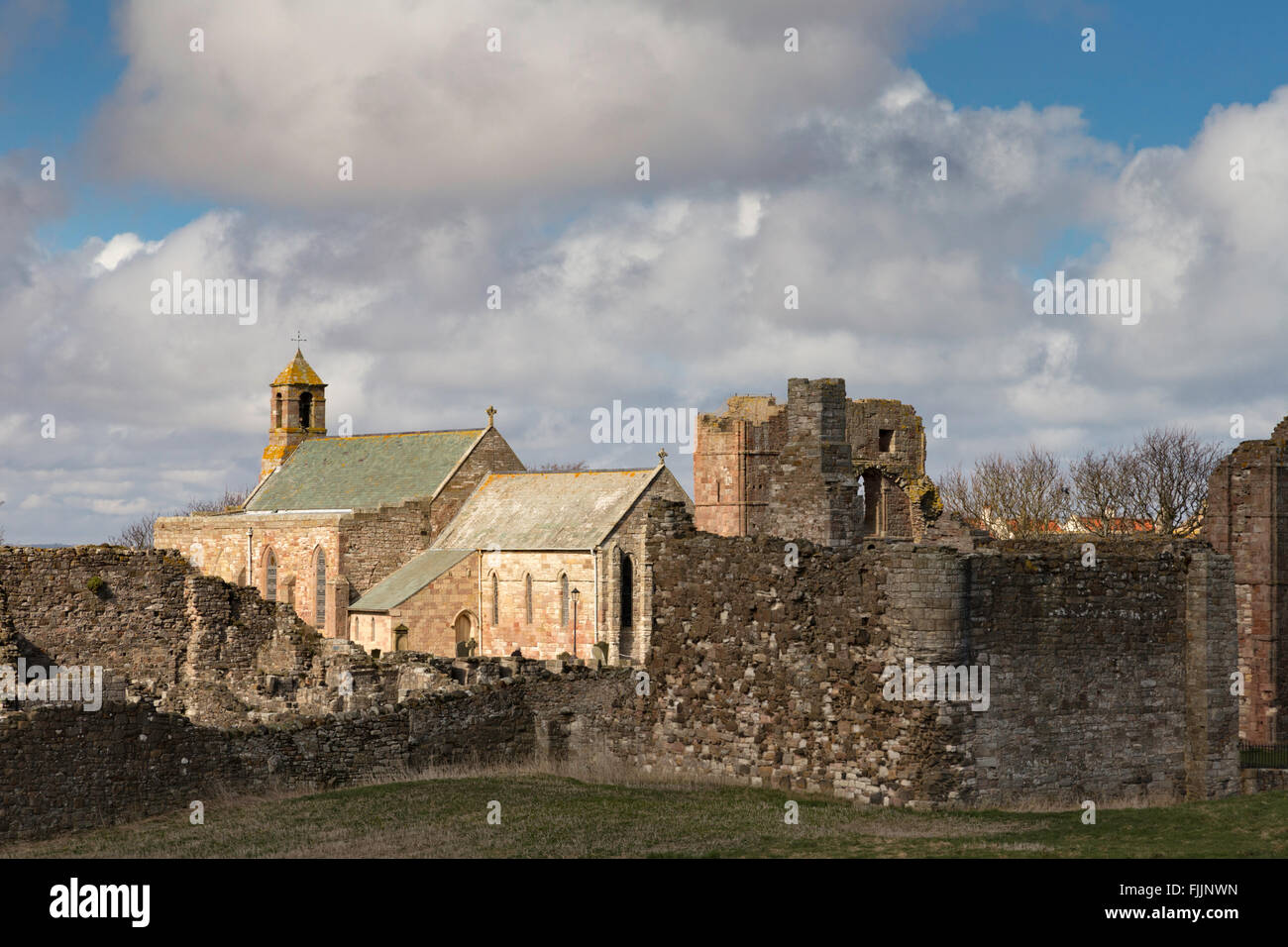 Lindisfarne Priory, Holy Island, Northumberland, England, UK Stock Photo