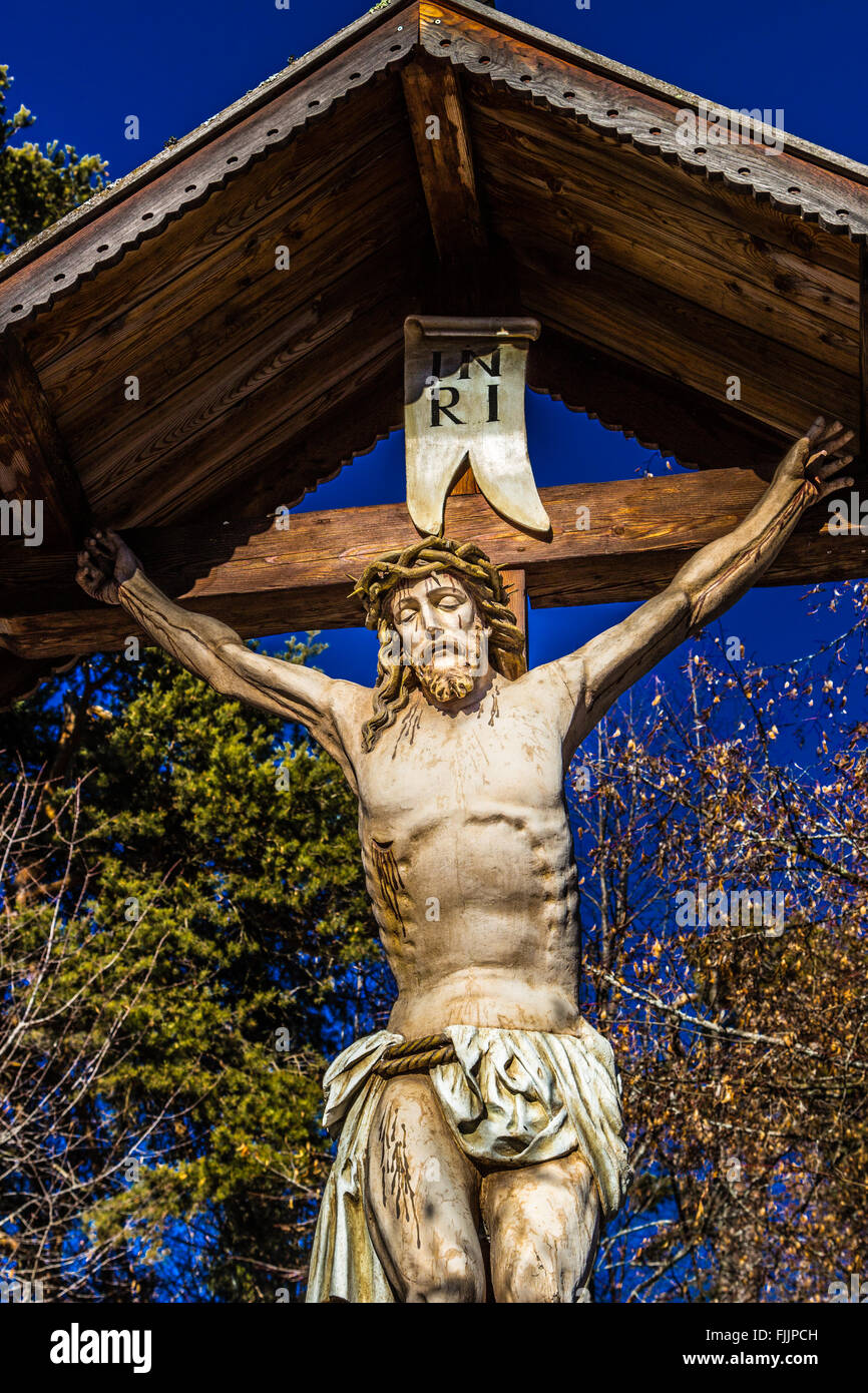 detail of a statue of Jesus Christ crucified Stock Photo - Alamy