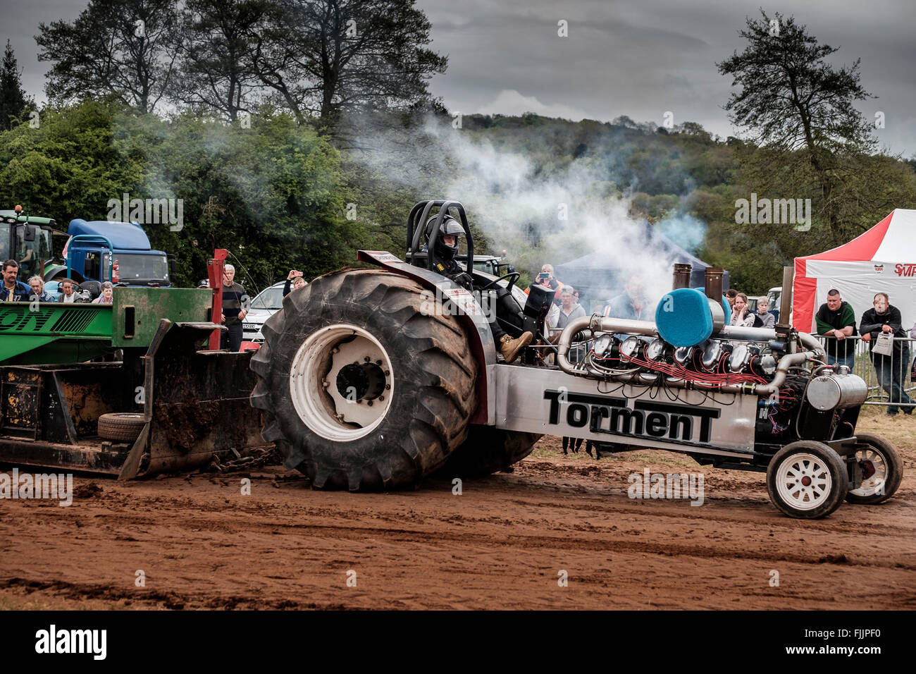 Tractor pulling at the North Somerset Show Stock Photo