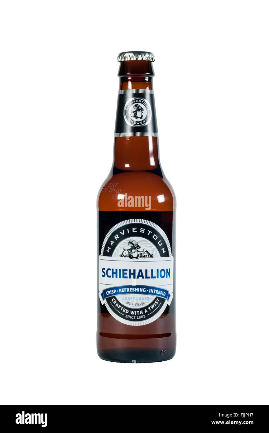 A bottle of Schiehallion Craft Lager, from the Harviestoun brewery. Stock Photo