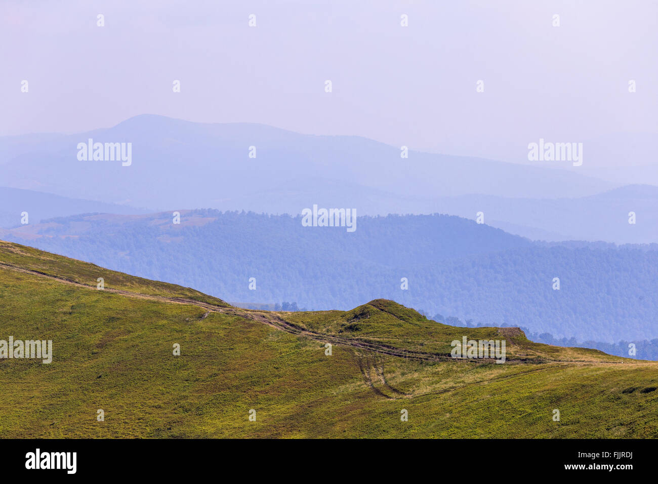 Tonal Perspective The Green ridge with colourfull tonal perspective Stock Photo - Alamy