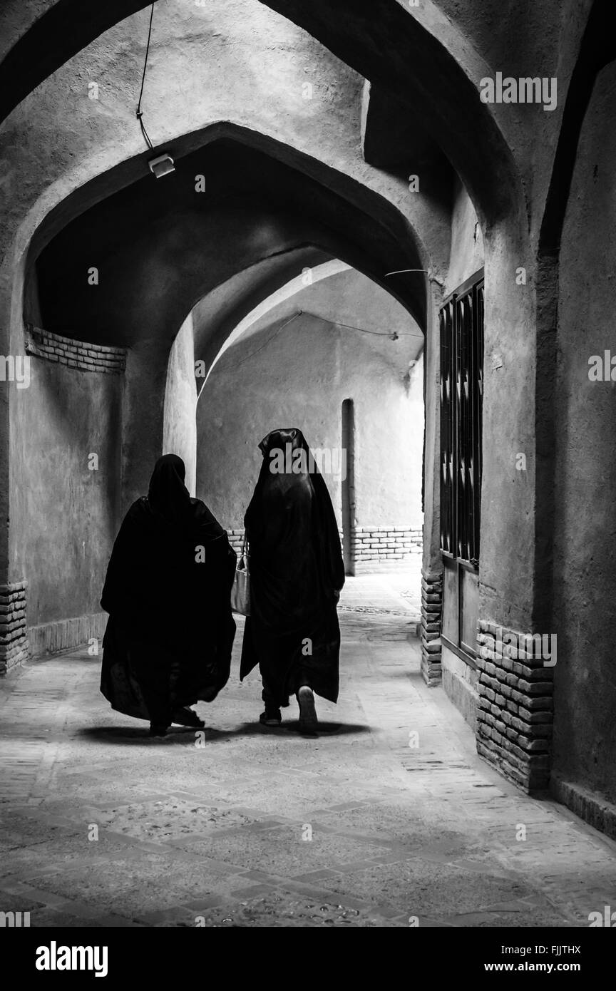 Esfahan, Iran - February 2016 - Muslim woman with traditional chador on the street. Iran, 2016 Stock Photo