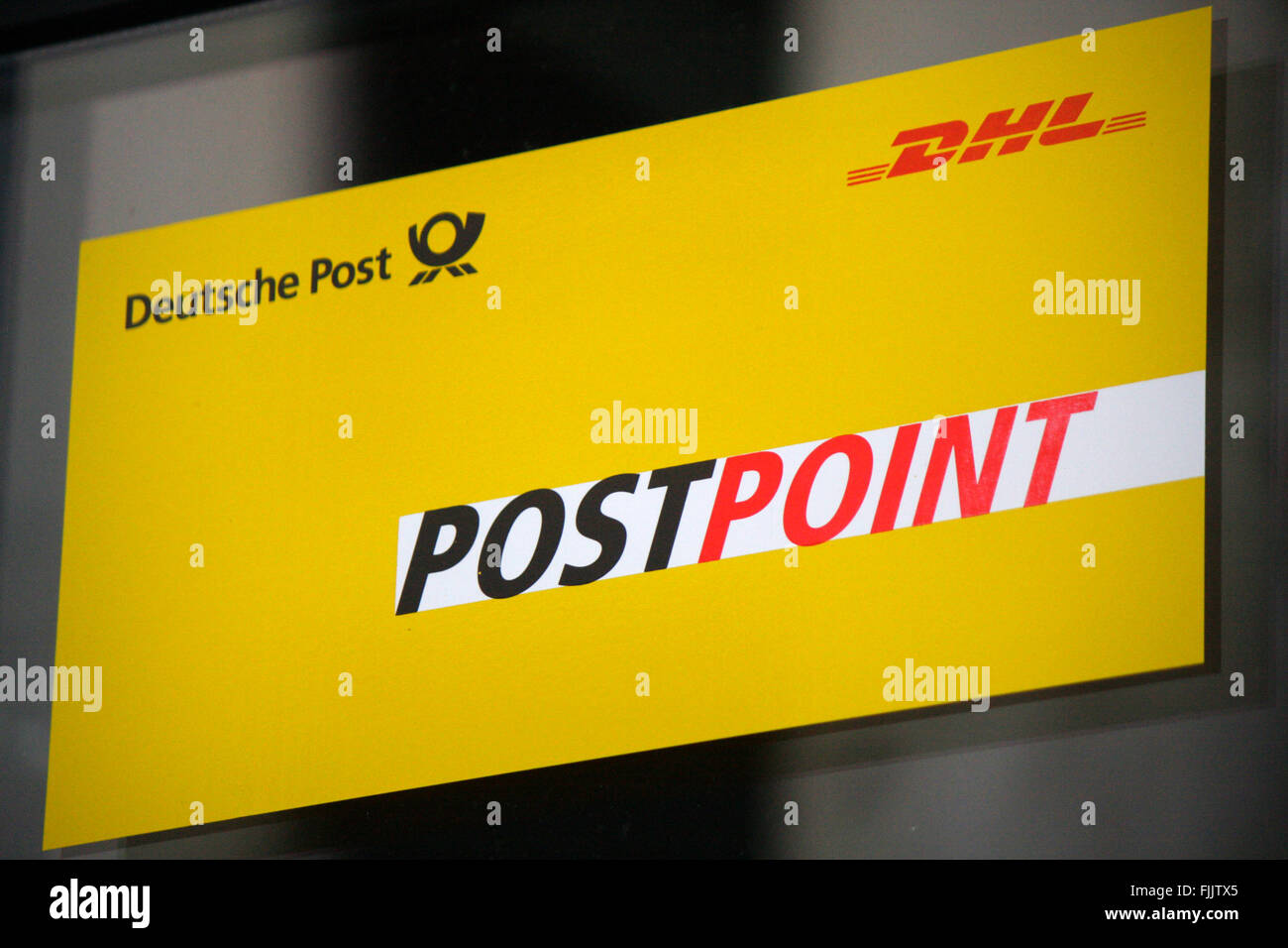 Markenname: 'Postpoint', Berlin. Stock Photo